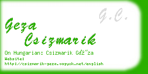 geza csizmarik business card
